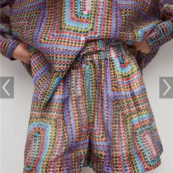 All Saints Multicolor Geometric Shirt and Matching shorts - Picture 3 of 8